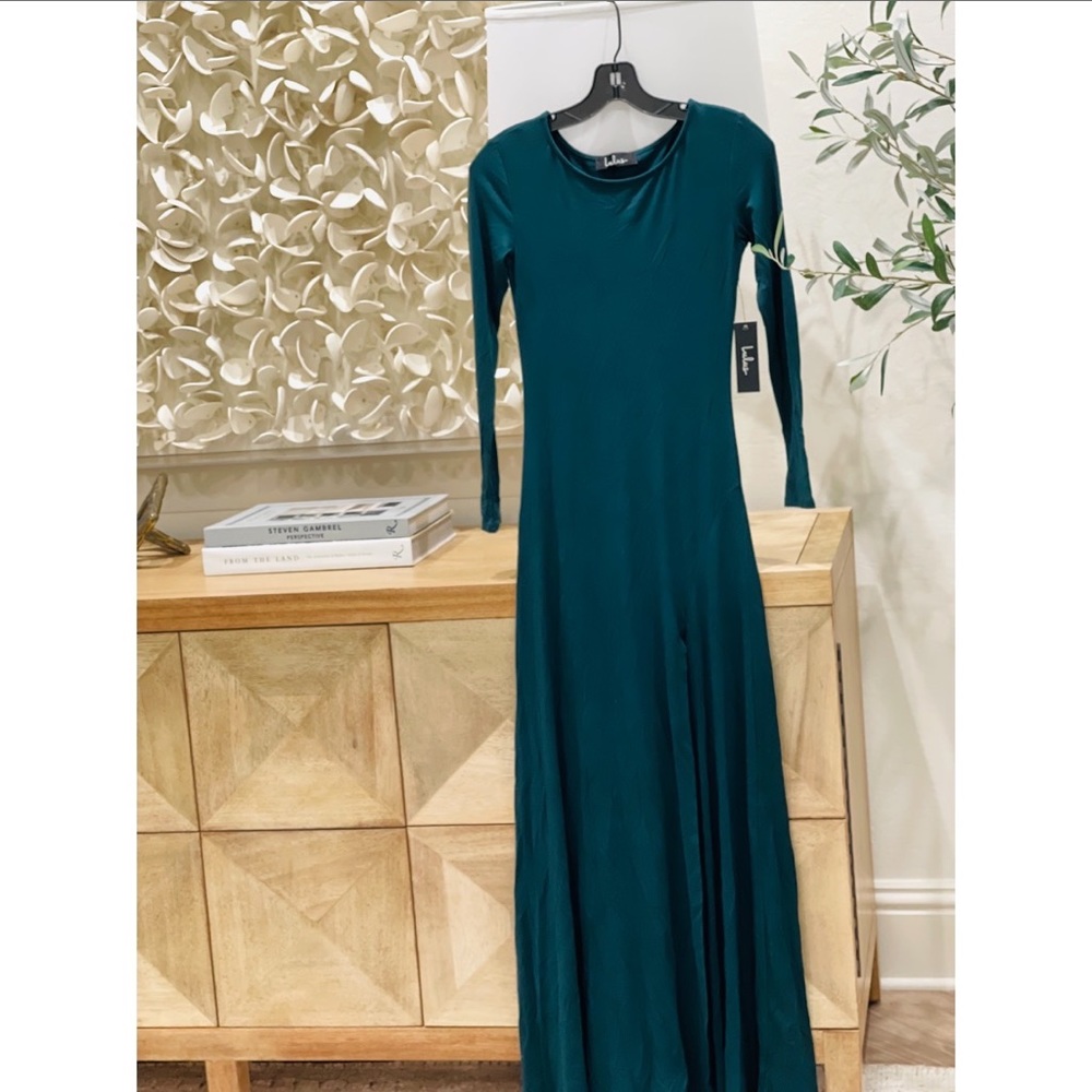 Lulus Forest Green Long Sleeve Maxi Dress. Size: X-Small. - Picture 5 of 5